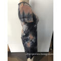 Ink tie - dyed long dresses